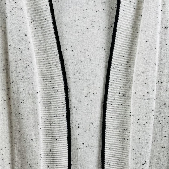 Peyton Primrose Women's Small Duster Sweater Pockets White w Black Flecks - Picture 4 of 10